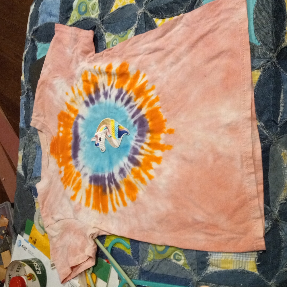 Tye dyed unicorn tee shirt